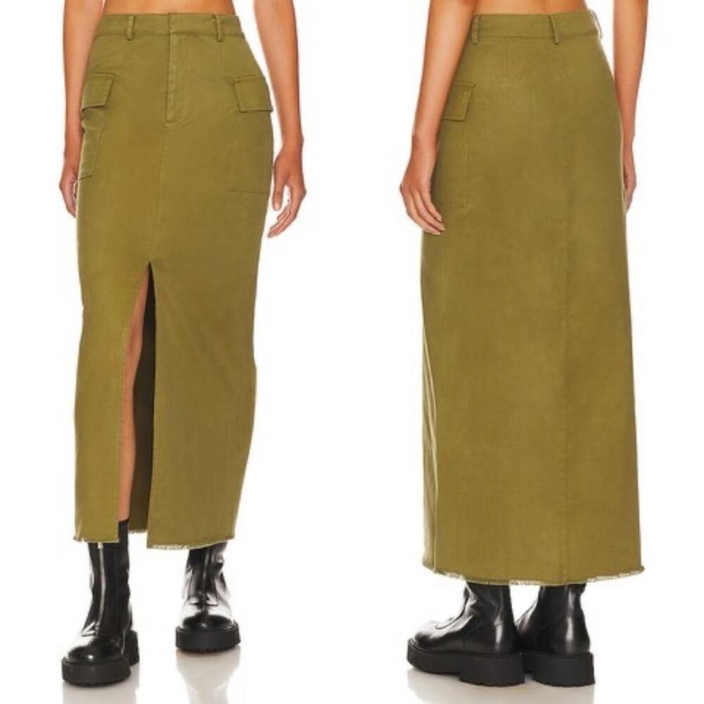 Line & Dot Olive Maxi Skirt